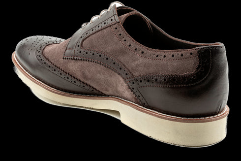 Mens Casual Brown Suede Sneaker-Like Wingtip Derby Shoes